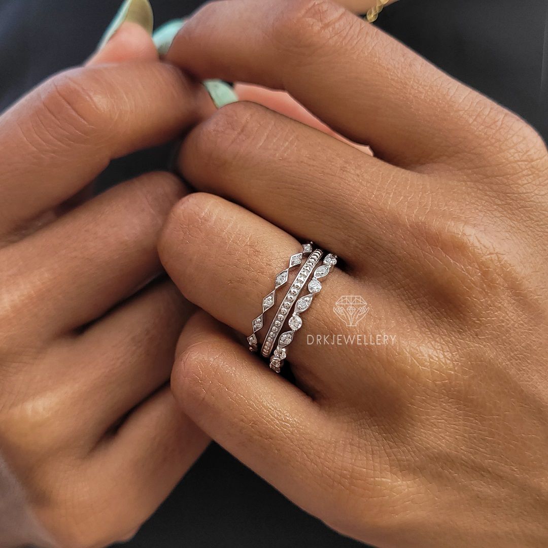 Round cut lab grown diamond ring, lab diamond ring, bezel set ring, pave set ring,white gold ring