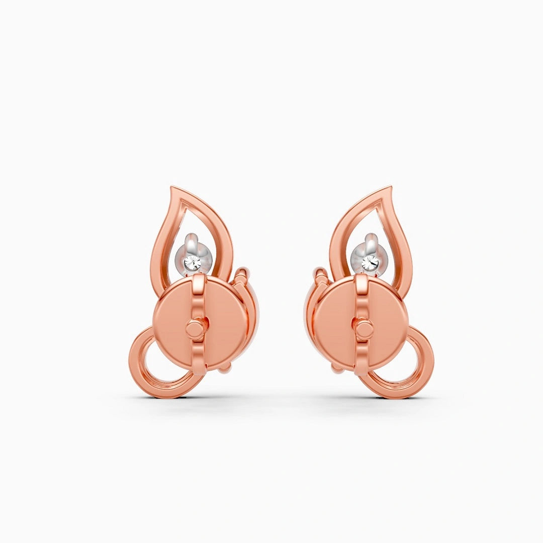 round and marquise cut lab grown diamond stud earrings