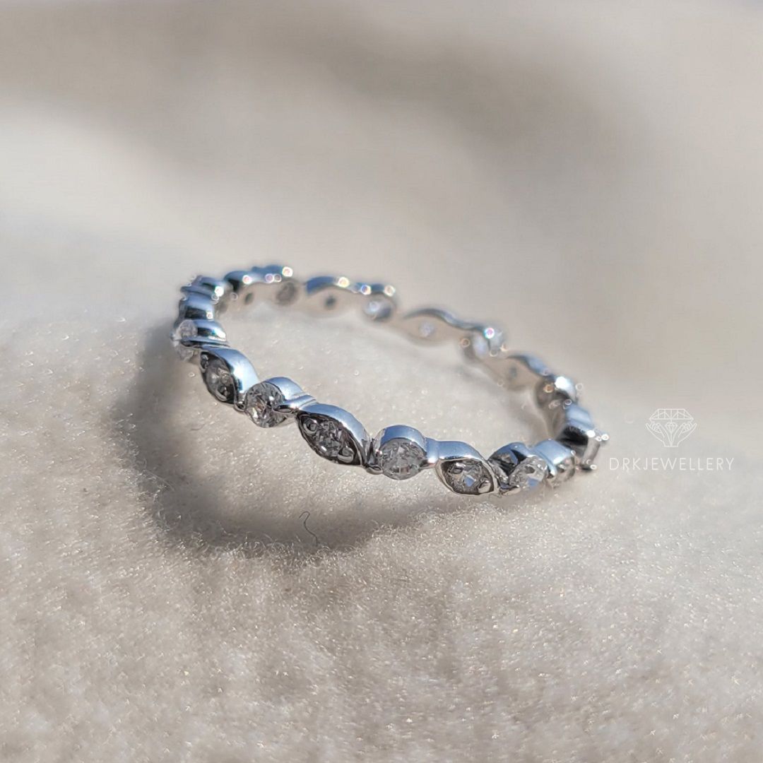 Round cut lab grown diamond ring, lab diamond ring, bezel set ring, pave set ring,white gold ring