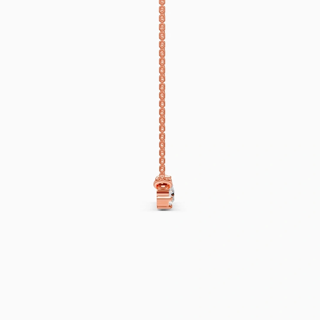 solid 14k rose gold chain and pendant for gifts in birthday