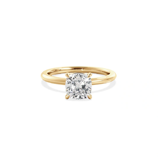 0.50 Ct Cushion Cut Lab Grown Diamond Propose Gold Ring