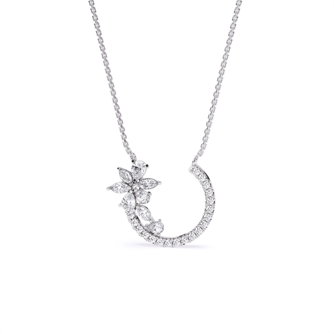 cluster style pear marquise round cut lab grown diamond wedding pendant gifts for her