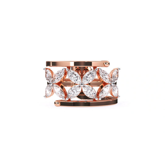marquise cut lab grown diamond 14k rose gold ring like a floral ring