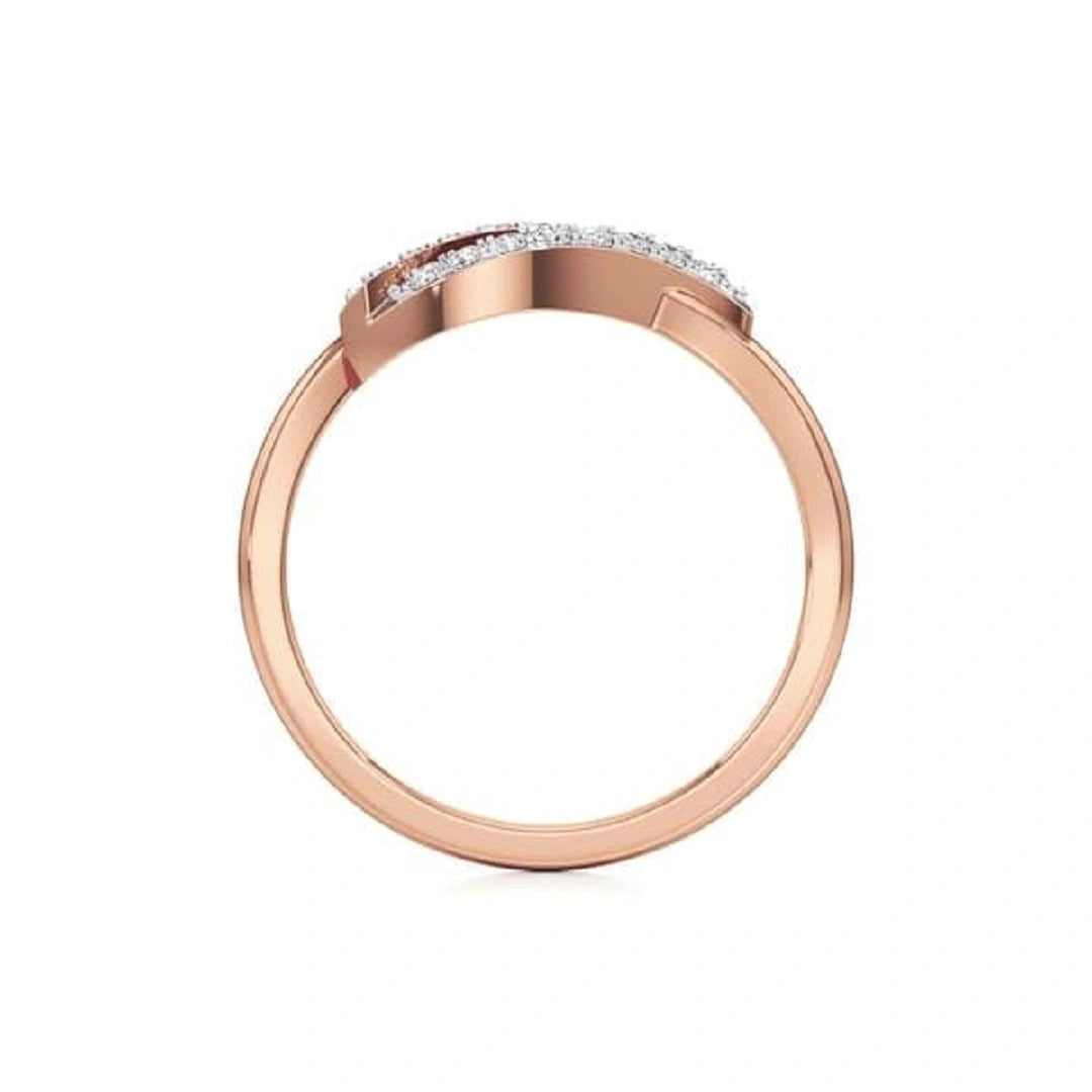 evil eye style ring, round cut ring, gold ring, rose gold ring, round cut ring, lab grown diamond 