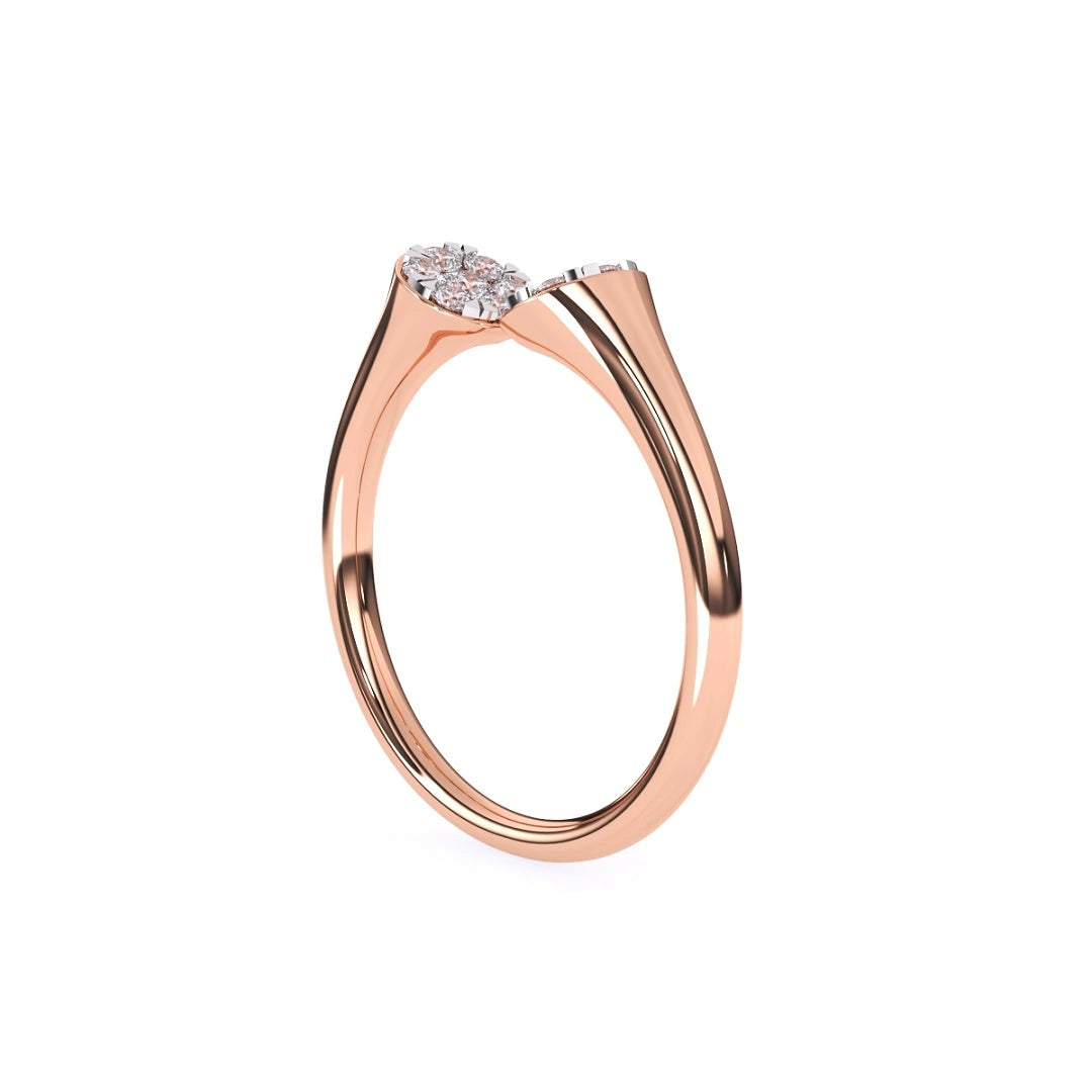 14k gold open gap wedding bands for her