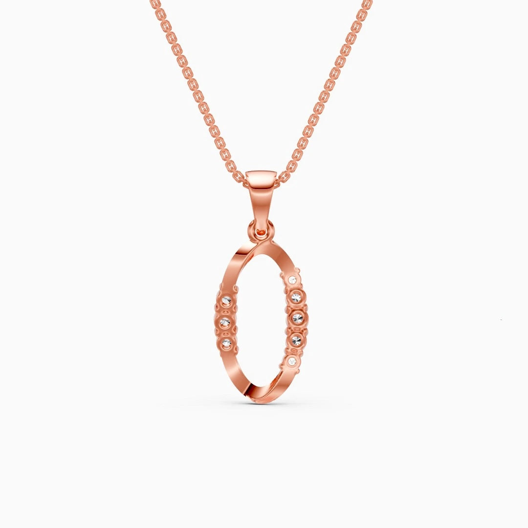 solid 14k rose gold wedding pendant gift for propose
