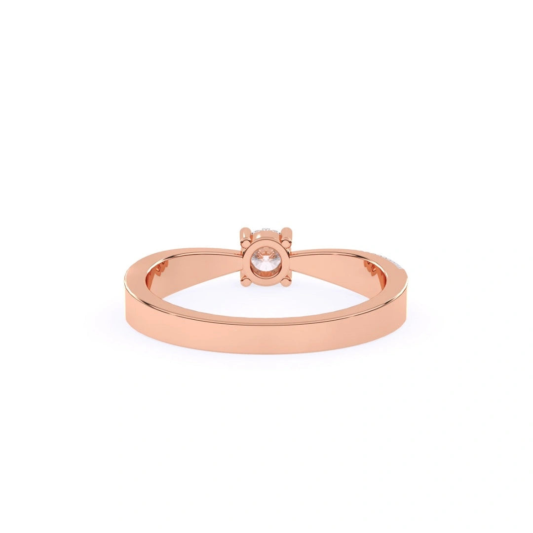 solid 14k rose gold engagement ring