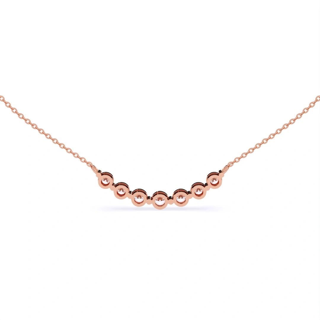 solid 14k rose gold seven stone pendant