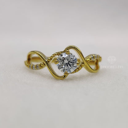 Infinity Style Round Cut Lab Diamond Ring