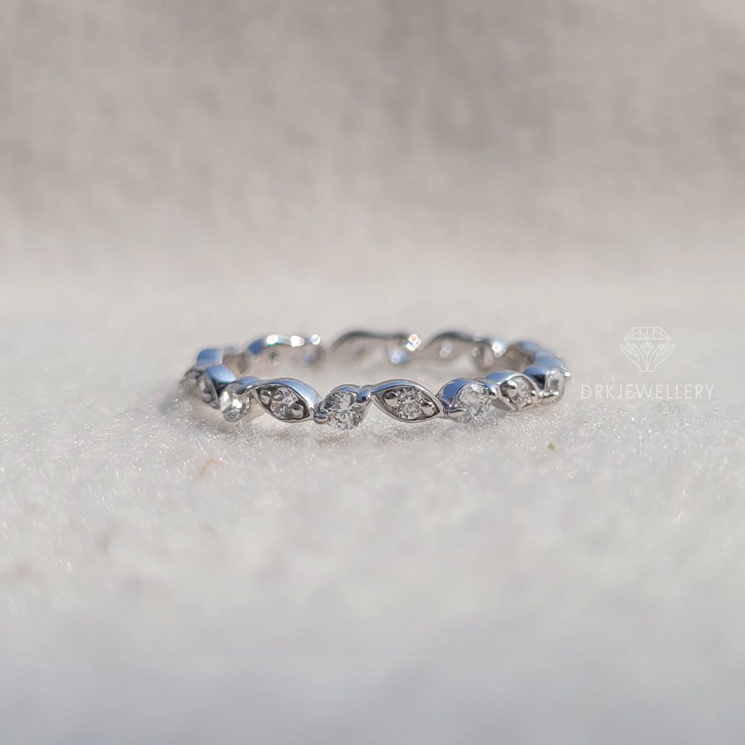 Round cut lab grown diamond ring, lab diamond ring, bezel set ring, pave set ring,white gold ring