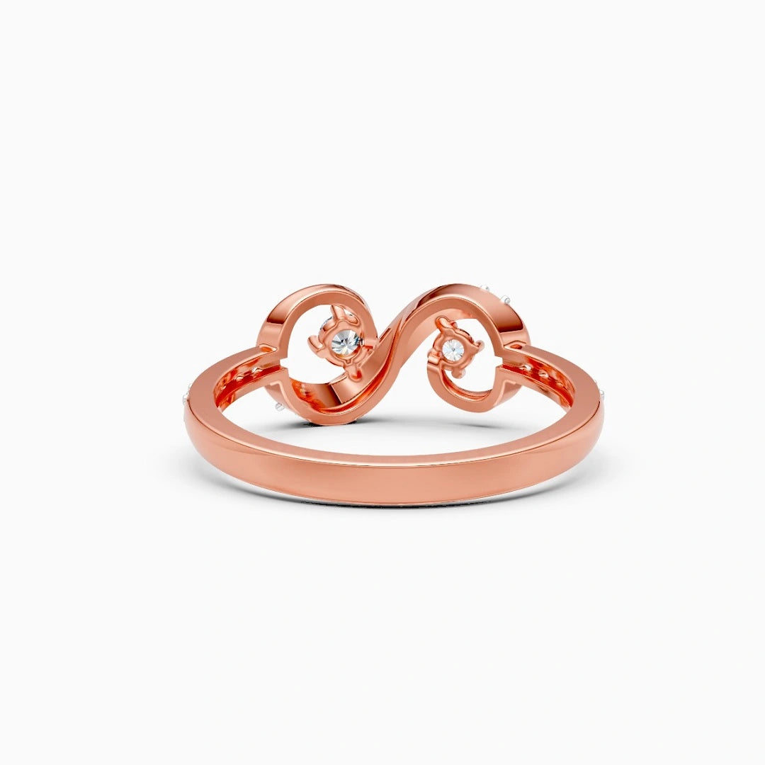 infinity style ring, round cut ring, pave set ring, stylist ring, fashion ring, diamond ring, gifts for her, personalised gifts for her