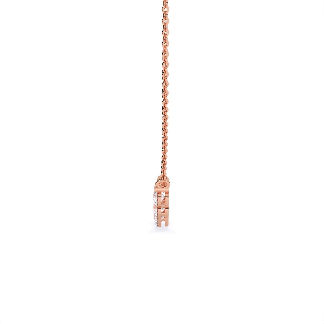 solid 14k rose gold seven stone pendant
