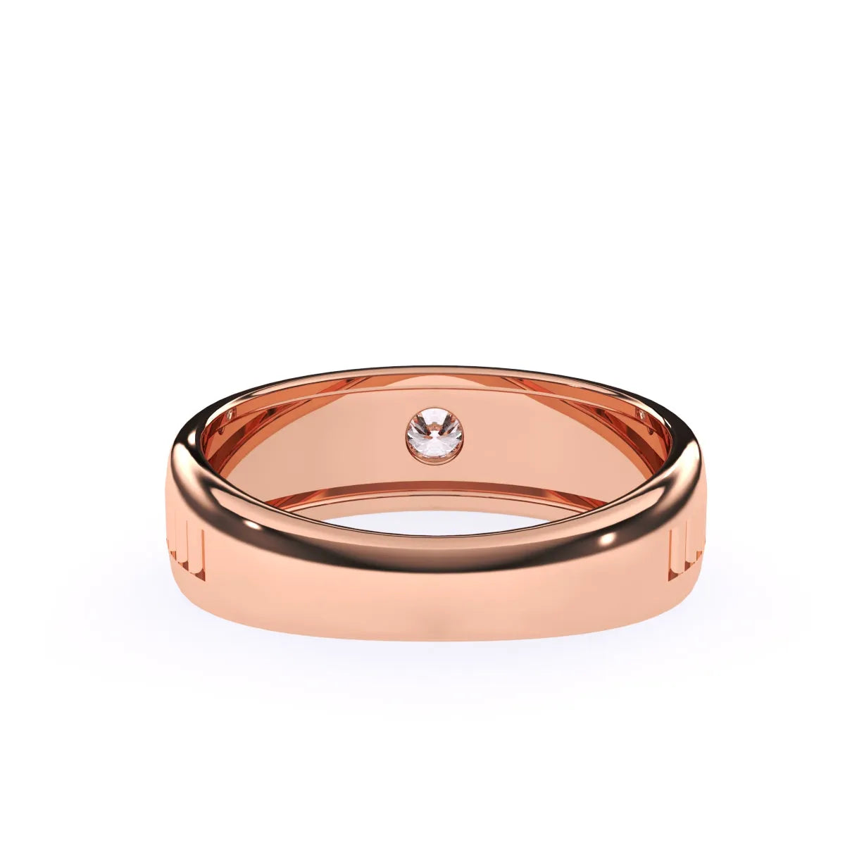 round cut rose gold men's wedding ring