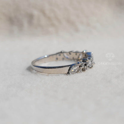 Half Eternity Pave Setting Lab Diamond Wedding Band