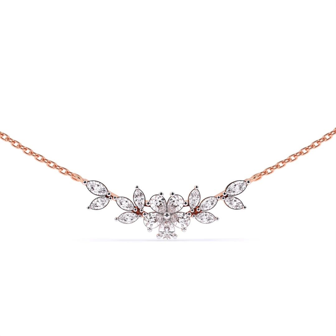 cluster style pear and marquise lab grown diamond neckalce gift for her