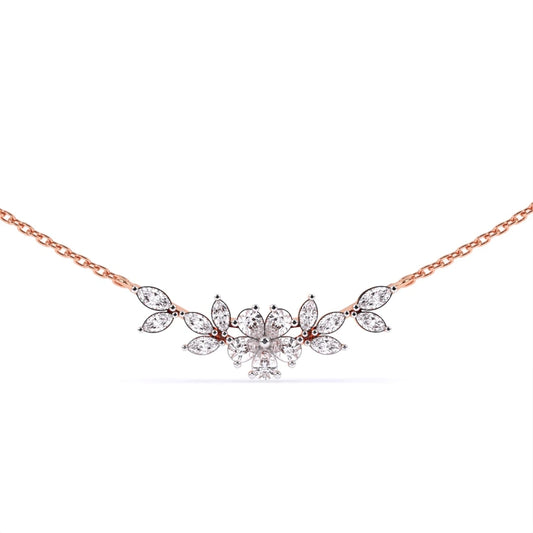 cluster style pear and marquise lab grown diamond neckalce gift for her