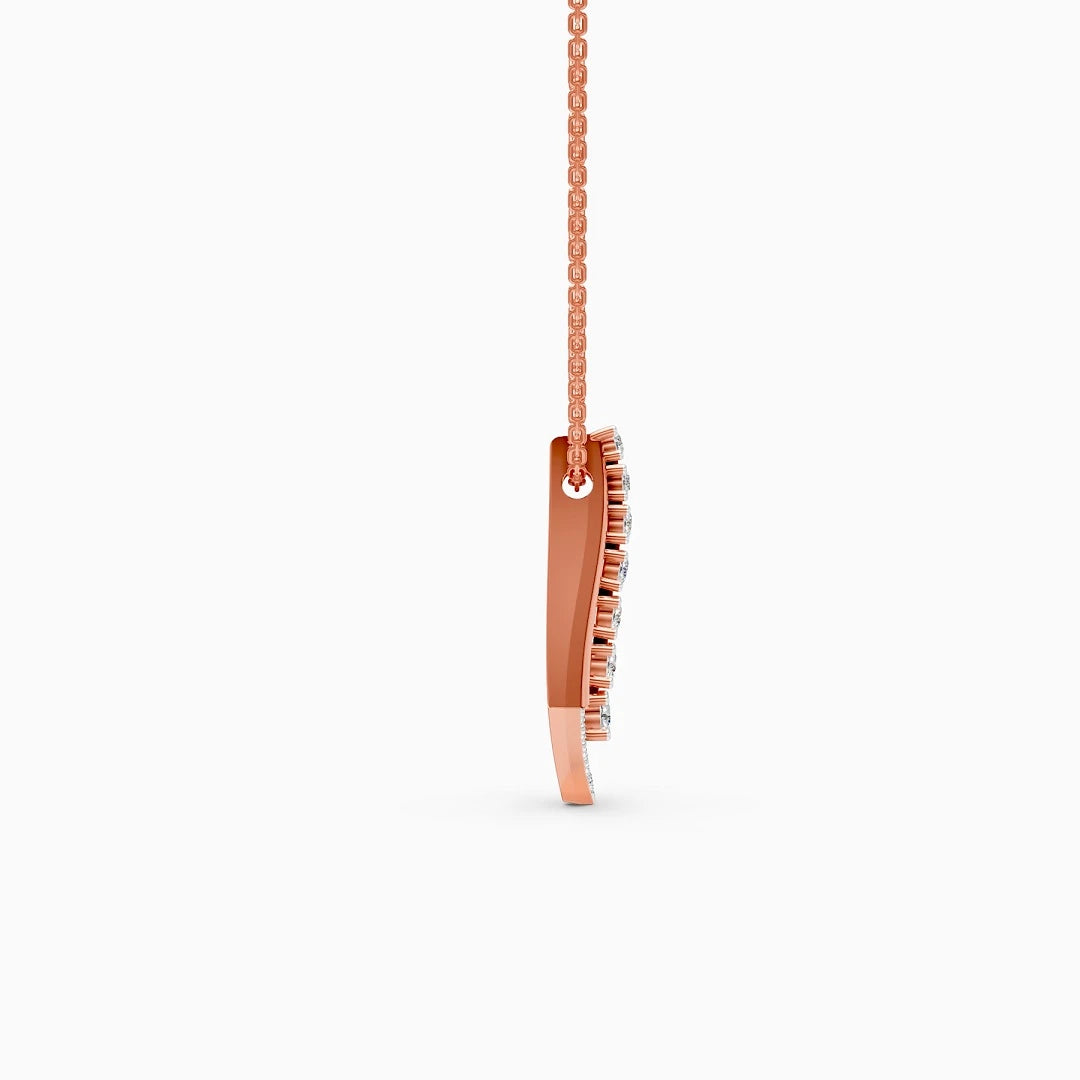 solid 14k rose gold wedding chain pendant