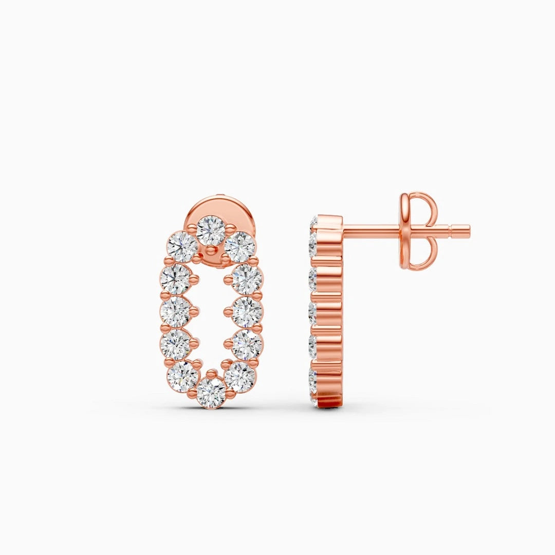 round cut lab grown diamond ear studs