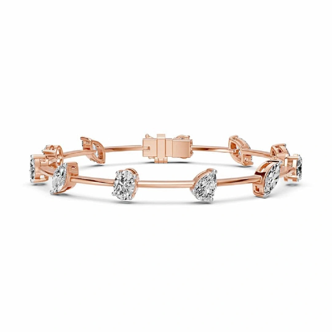multi shape diamond bracelet, engagement bracelet, weddig bracelet. daily wear bracelet, dainty ewelry, anniversary gifts