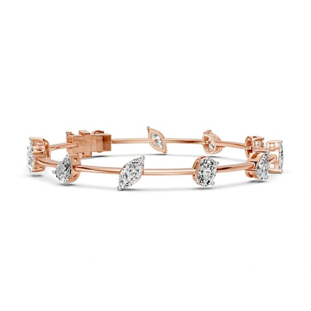 multi shape diamond bracelet, engagement bracelet, weddig bracelet. daily wear bracelet, dainty ewelry, anniversary gifts