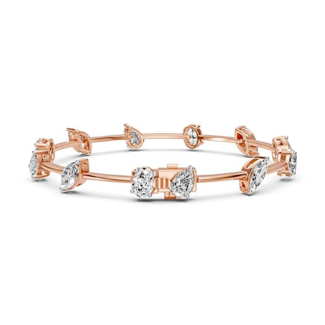 multi shape diamond bracelet, engagement bracelet, weddig bracelet. daily wear bracelet, dainty ewelry, anniversary gifts