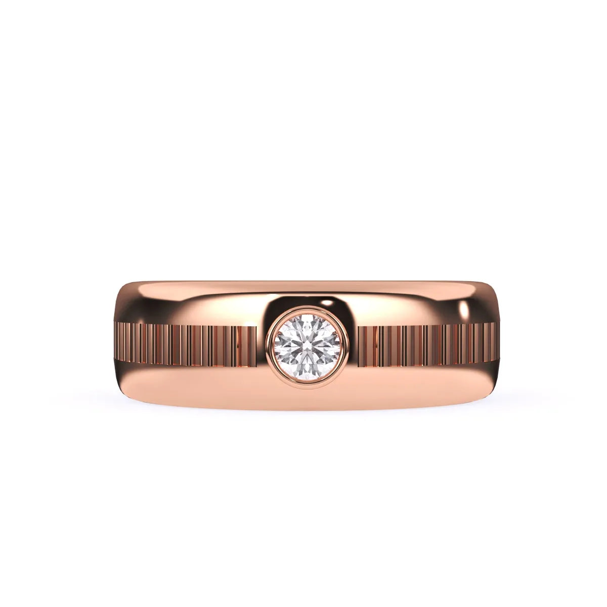 round cut rose gold men's wedding ring