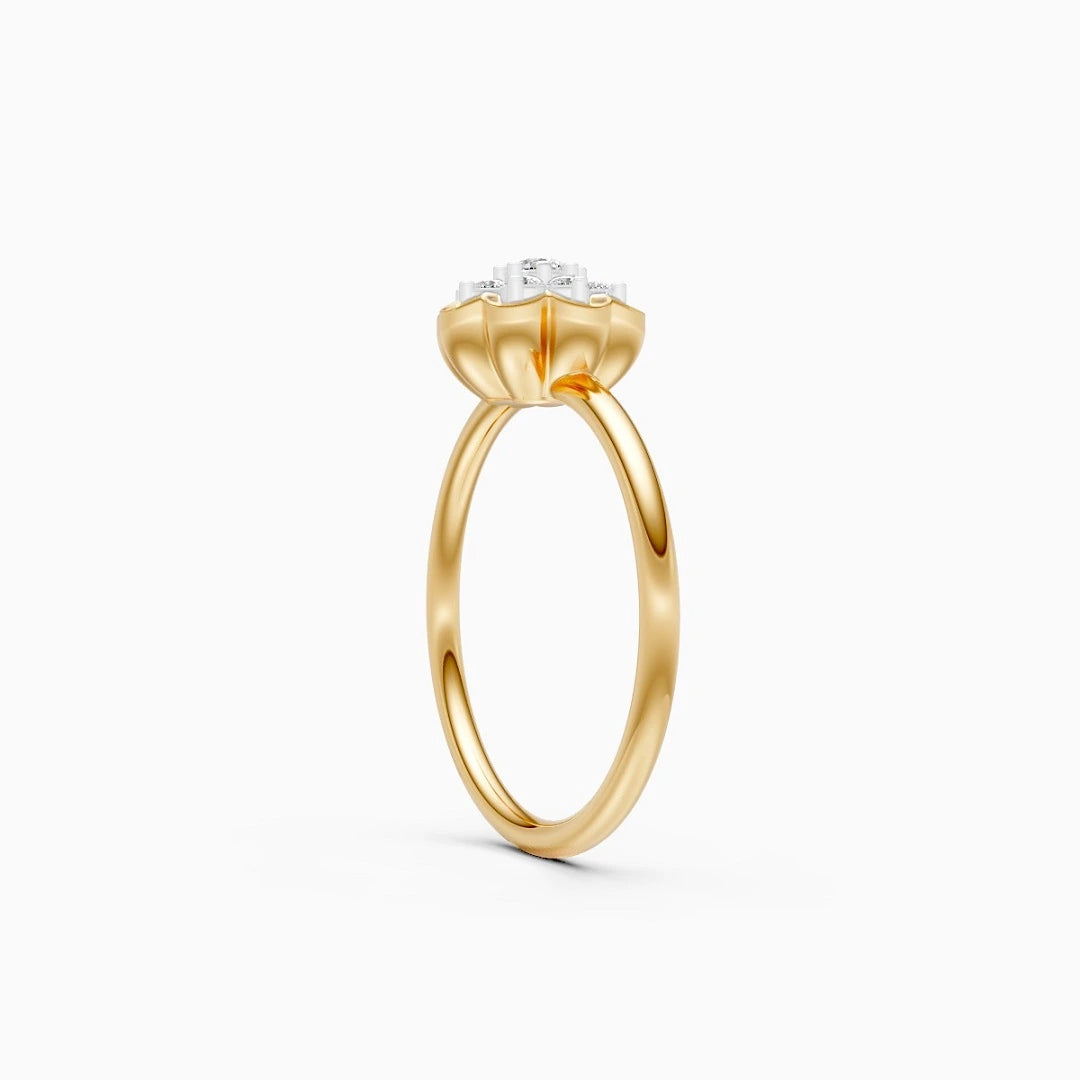rose petal style prong setting solitaire promise ring