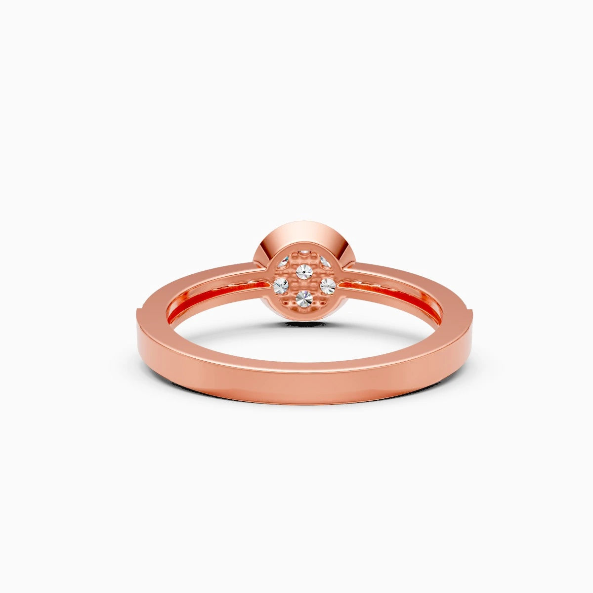 14k rose gold cluster diamond ring