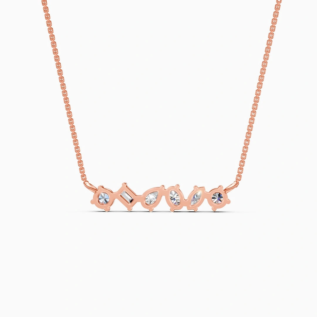 solid 14k rose gold chain and pendant for gifts in birthday