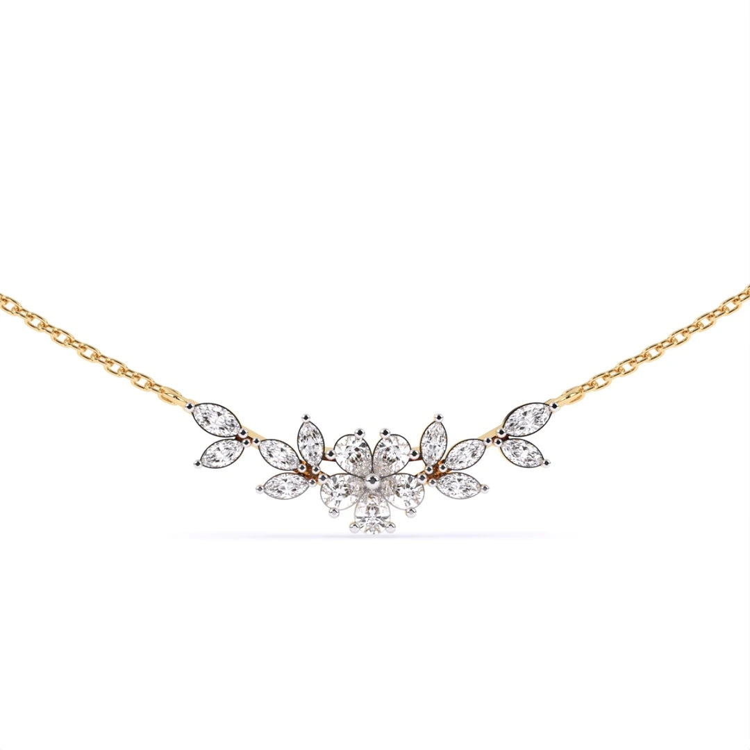 cluster style pear and marquise lab grown diamond neckalce gift for her