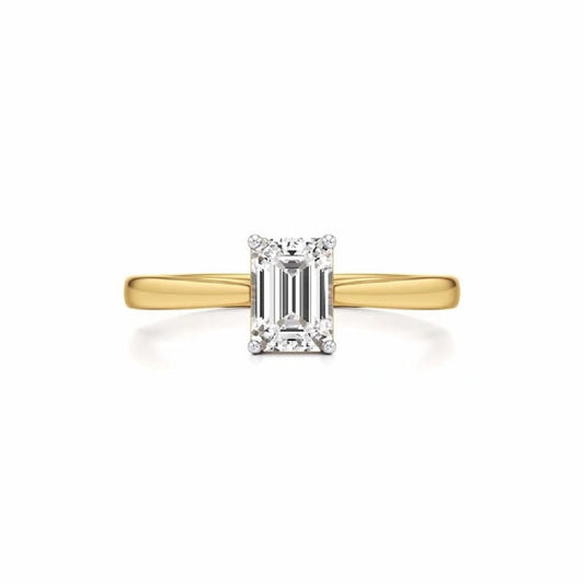 radiant cut ring, solitaire ring, engagement ring, wedding ring, basket set ring, yellow gold ring, rings