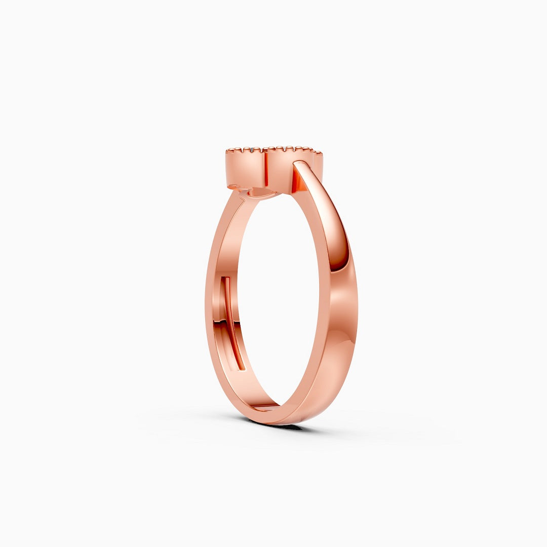Milgrain setting ring, baby ring, promise ring, propose ring, solitaire ring, rose gold ring, diamond ring, gold ring, 4 stone ring, four diamond ring, prong setting ring