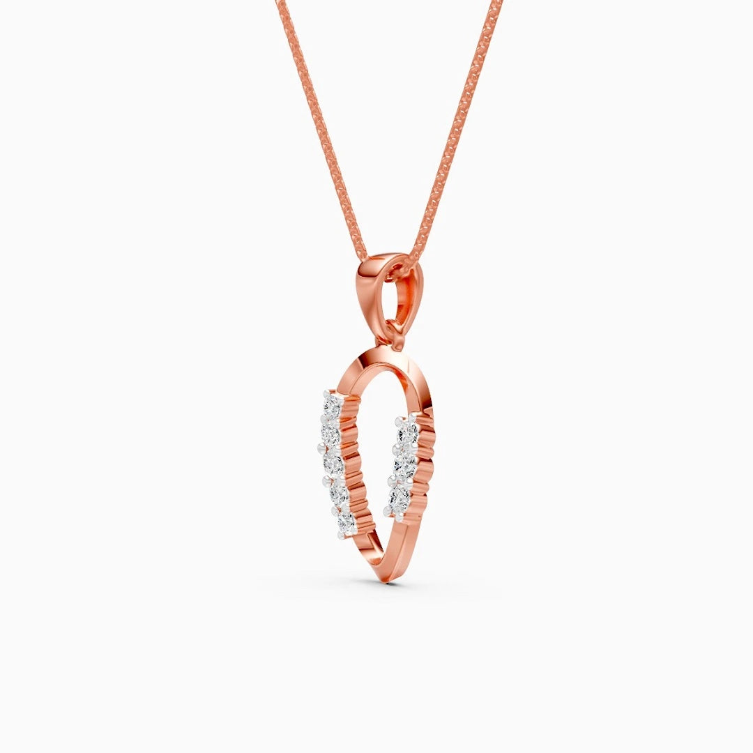 unique twisted oval shape diamond pendant