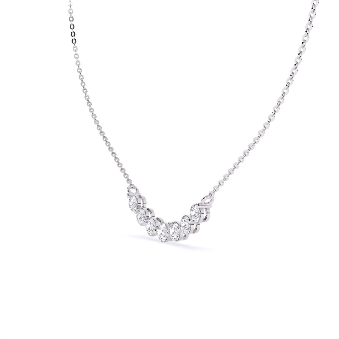 solid 14k yellow gold seven stone pendant