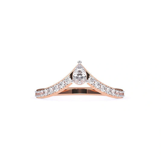 chevron style pear & round cut lab grown diamond band