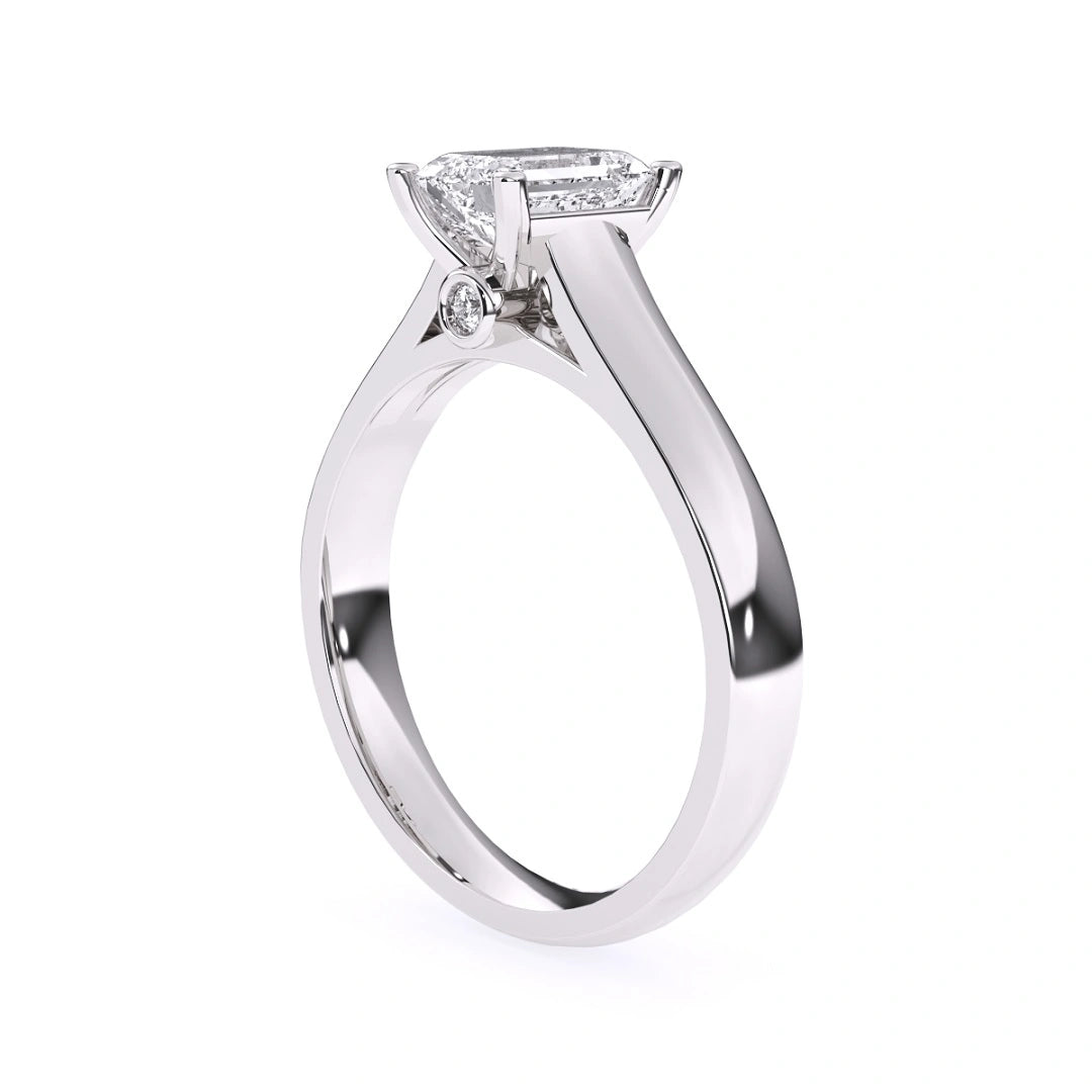 emerald cut milgrain setting ring