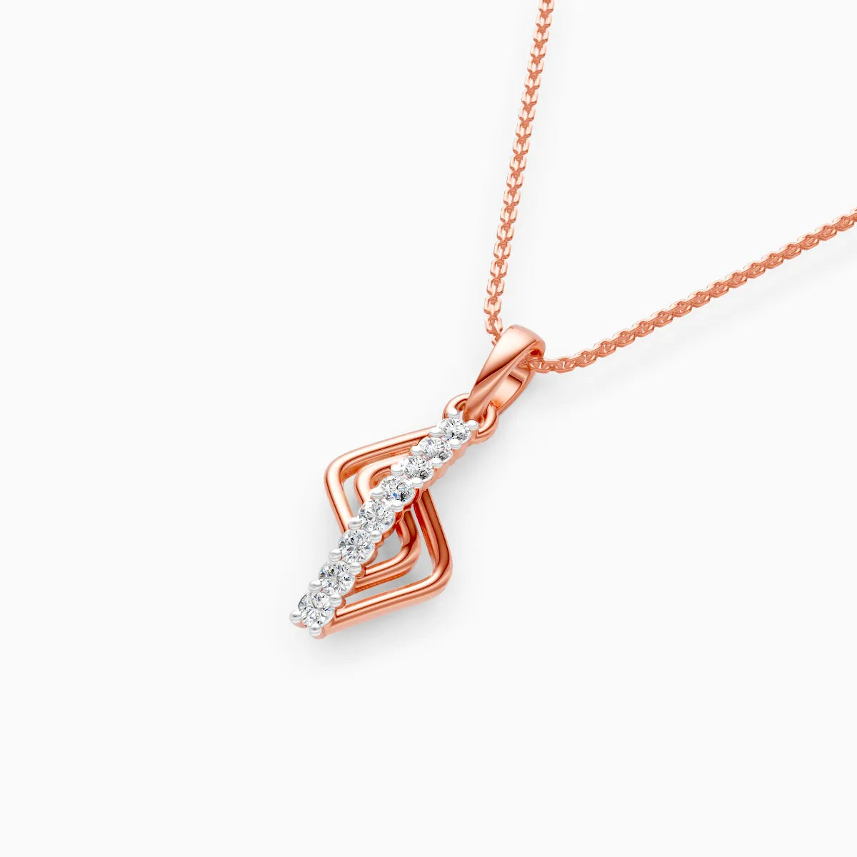 Sync Style Round Cut Lab Grown Diamond Gold Pendant