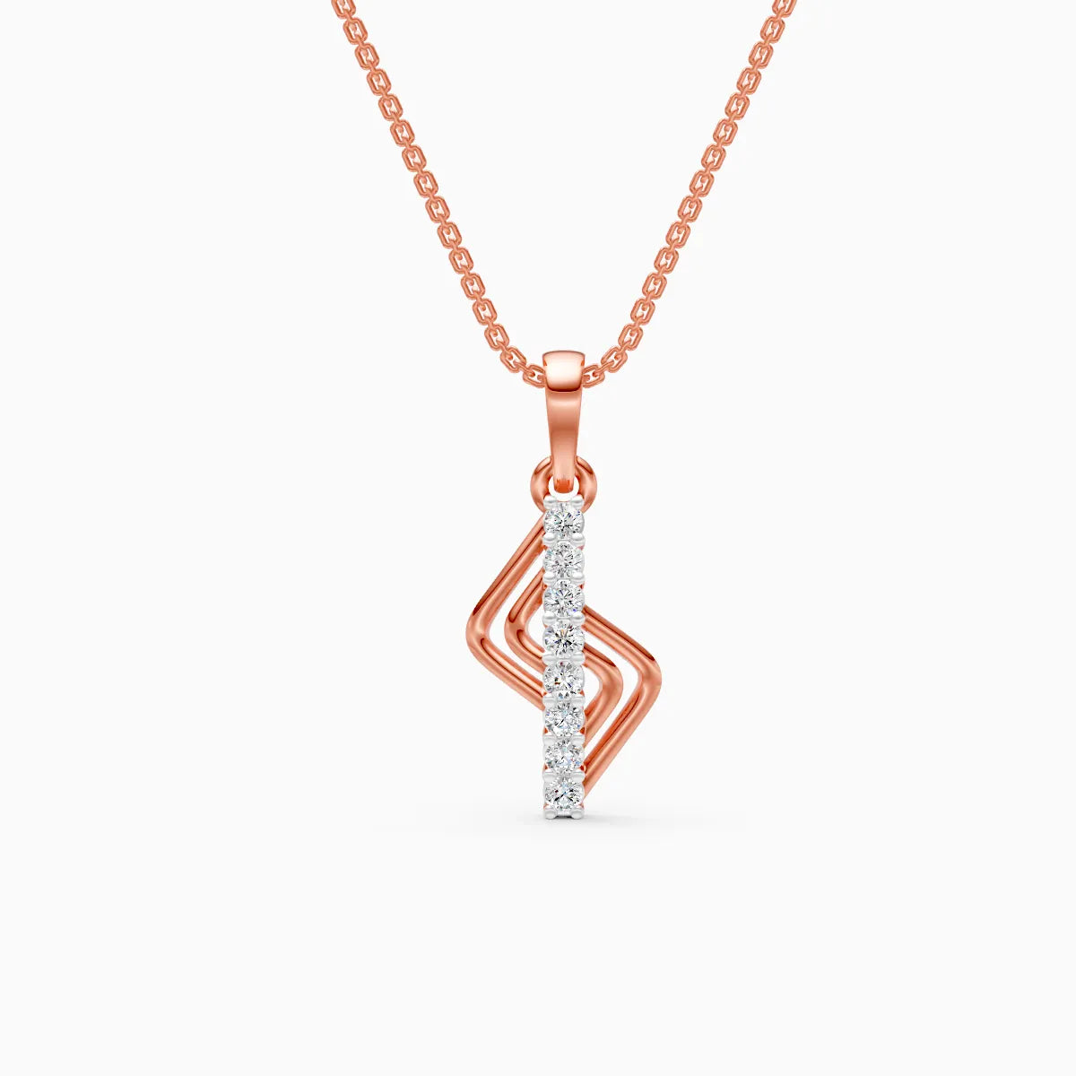 Sync Style Round Cut Lab Grown Diamond Gold Pendant