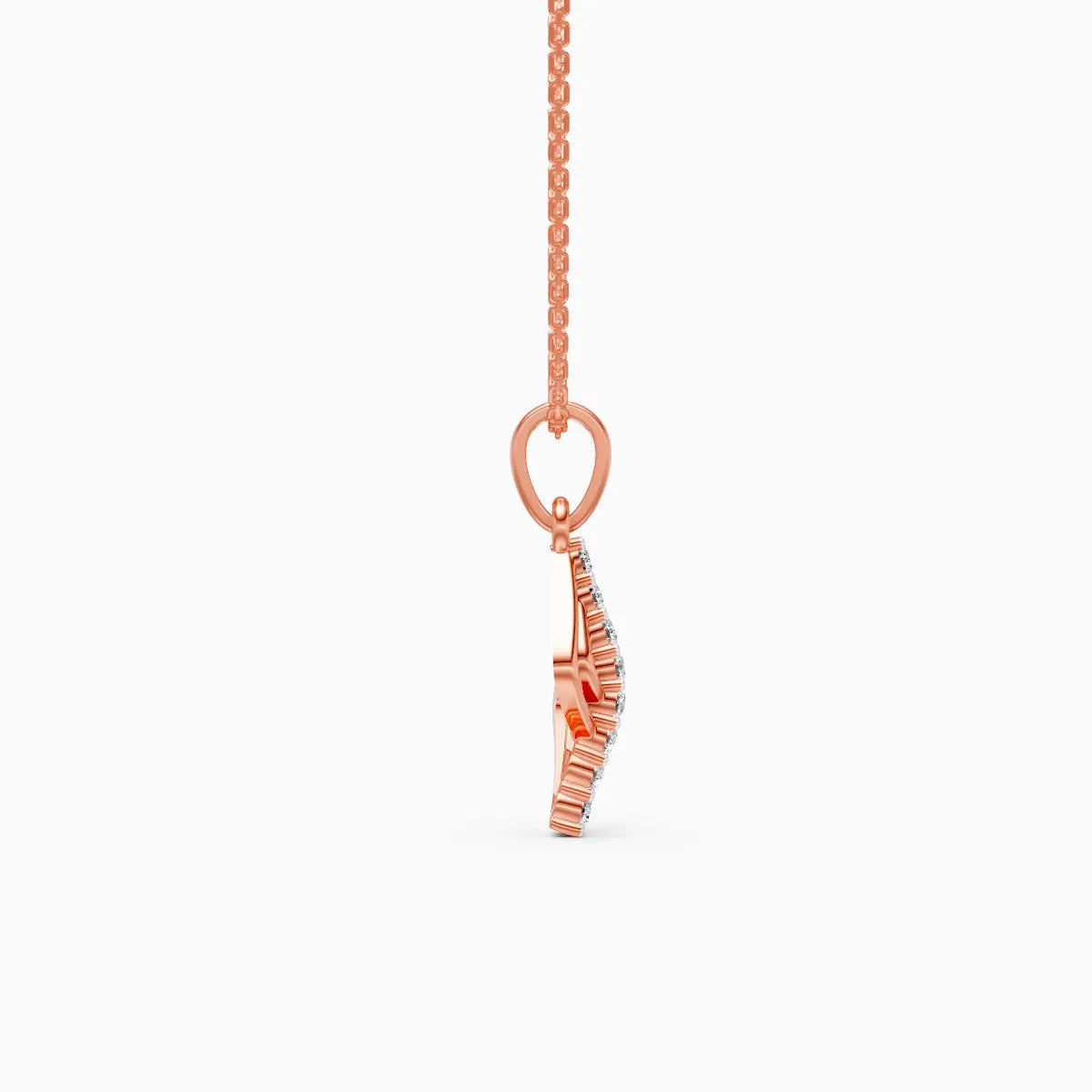 Sync Style Round Cut Lab Grown Diamond Gold Pendant