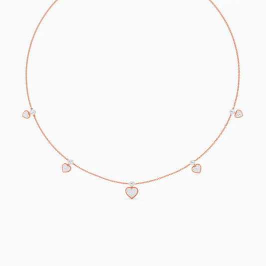 heart shape round cut lab grown diamond chain necklace for gifts