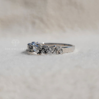 Half Eternity Pave Setting Lab Diamond Wedding Band