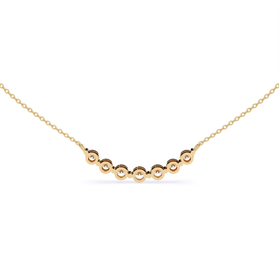 solid 14k yellow gold seven stone pendant