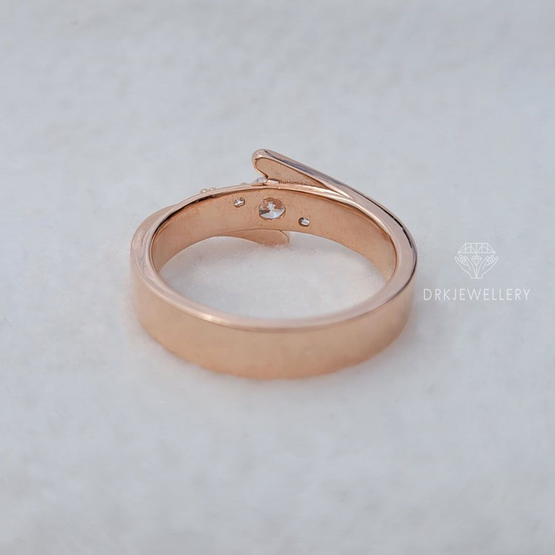round cut lab grown diamond ring, rings,gifts,bypass setting ring,rose gold ring,gold diamond ring,annivesary gifts