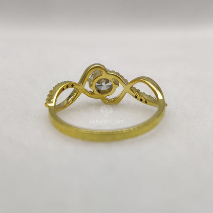 Infinity Style Round Cut Lab Diamond Ring